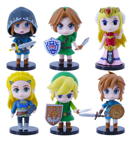 6pcs The Legend Of Zelda Link Acción Figura Modelo Juguete