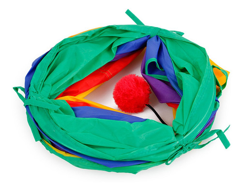 Imagen 5 de 6 de Túnel De Gato Plegable Road Cat Toys Kitty Tunnel Pompon