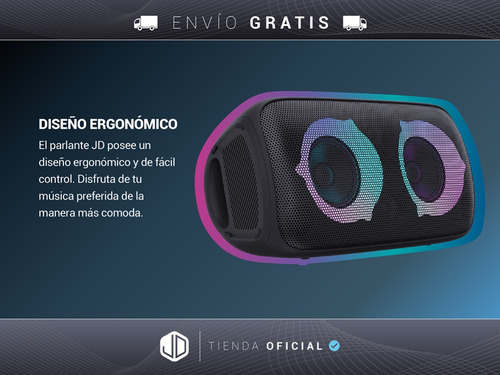 Parlante Portátil Jd Sound Party Led 60w Bluetooth -*