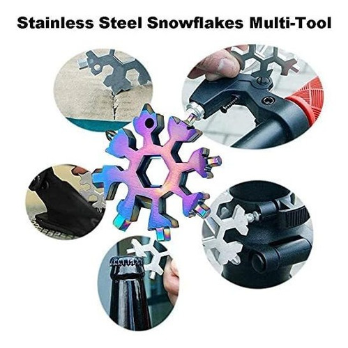Ferramenta Multifuncional Snowflake De Aço Inoxidável De 6 P