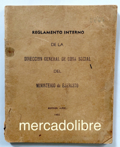 Reglamento Obra Social Del Ministerio Del Ejército 1953