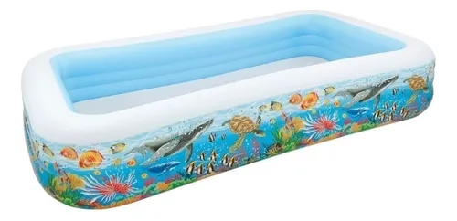 Alberca inflable rectangular Intex 58485 Marino de 305cm x 183cm x 56cm 1020L multicolor caja