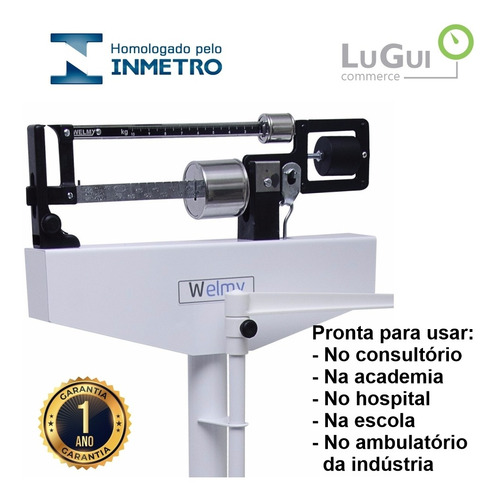 Imagem 4 de 7 de Balança Profissional Com Régua150kg 110ch Welmy Com Inmetro
