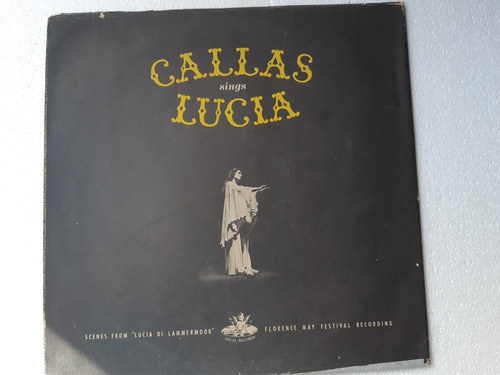 Disco Lp Callas Sings Lucía / María Callas / Angel Records