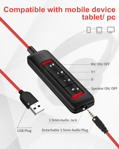 Fone De Ouvido Usb Para Computador Com Microfone
