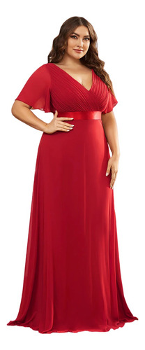 Vestido Elegante Fiesta Rojo Damas Honor Xs A Tallas Extra