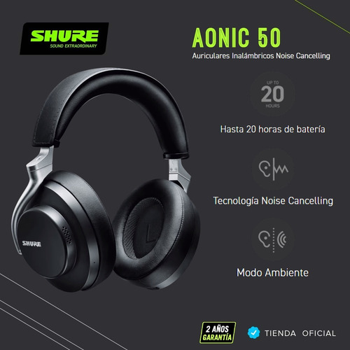 Imagen 5 de 10 de Auricular Shure Aonic 50 Inalámbrico Cancelación De Ruido