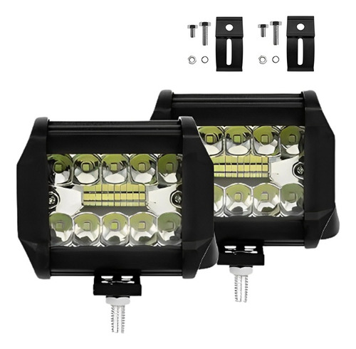 X2 Barra Focos Neblineros Led 60w Blanco Expansion Auto Moto