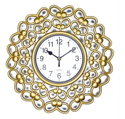 Reloj De Pared Redondo Vintage Decorativo 25cm Silencioso