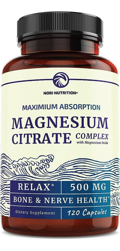 Nobi Nutrition Magnesium Citrate Complex 500mg 120 Capsulas