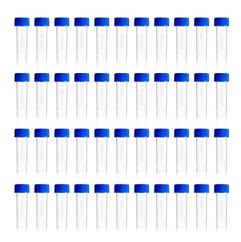 5ml Plastic Test Tubes Screw Caps Small Bottle Vial Sto...