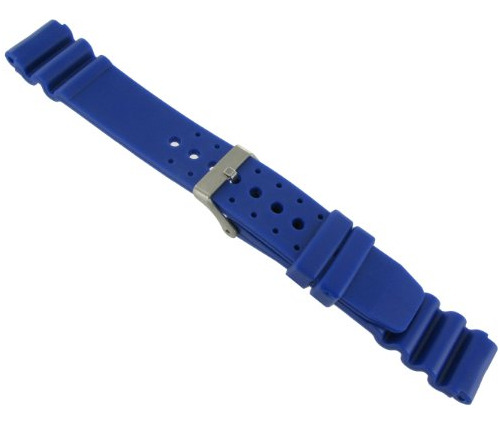 Correa De Reloj Pro Sport De Caucho Azul De 18 Mm Para Seiko