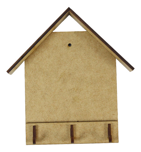Kit 20 Porta Chaves De Parede Lisa Casinha Mdf Cru 3 Ganchos