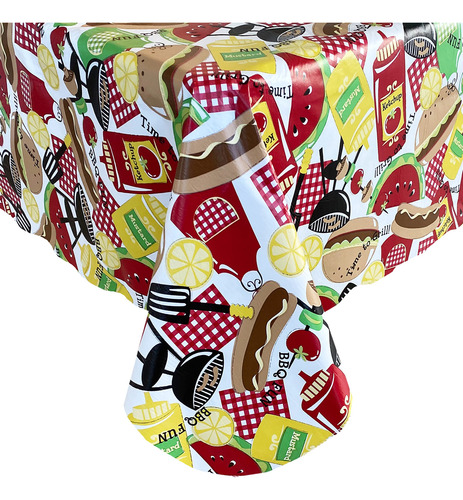 Mantel De Vinilo Retro Para Barbacoa, 132 X 132 Cm
