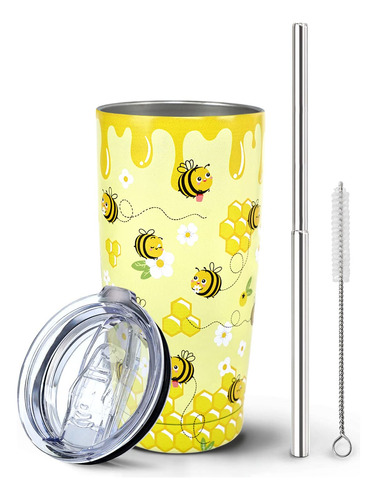 Paqoygl Bee Tumbler Con Lid And Straw, Cut B0bwrnmftx_220424