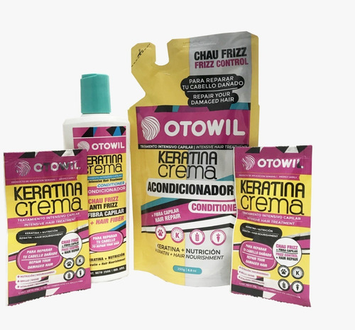 Imagen 2 de 6 de Acondicionador Keratina Otowil X250g + Doypack + Regalos