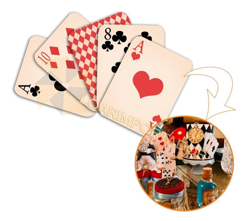 Imagen 1 de 5 de 50 Mini Naipes Cartas Poker Alicia 18 Años Casino