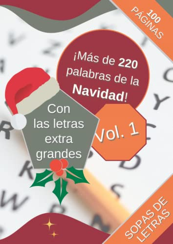 Sopa De Letras De Navidad Con Letras Grandes 100 Pasatiempos