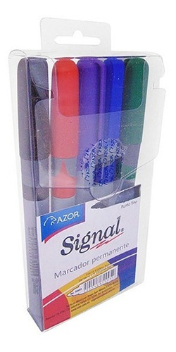 Marcador Permanente Azor Signal 30653 Estuche 5 Piezas /v