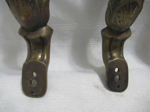 Antiguo Lote 5 Herrajes Bronce Apliques Decoración Muebles (Usado)