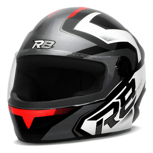 Capacete Para Moto Liberty R8 Pro Brilhante Fechado Protork Cor Preto - vermelho Tamanho do capacete 56