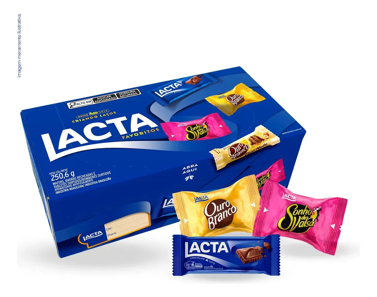Caixa de Variedades Lacta Favoritos 250,6g