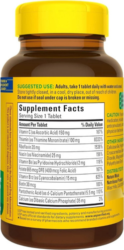 Complejo Super B Con Vitamina C Nature Made 140 Tabletas