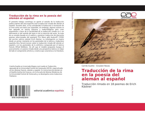 Libro: Traducción De La Rima En La Poesía Del Alemán Al Espa