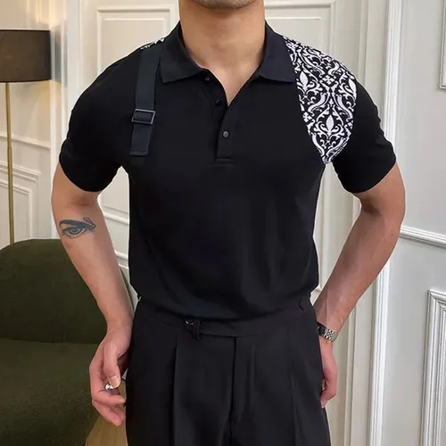 Camiseta De Manga Corta Con Tirantes Para Hombre Camisa De