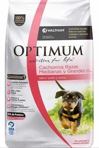 Alimento  Optimum Puppy Raza Mediana/grande X 3kg
