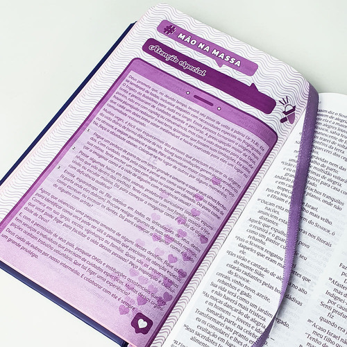 Bíblia Devocional Garotas Minha História Nvt Roxa E Caderno Anotação Feminino