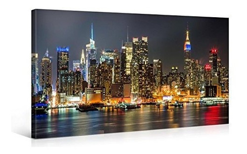 Picanova Illuminated Manhattan New York 100 X 50 Cm - G33ee