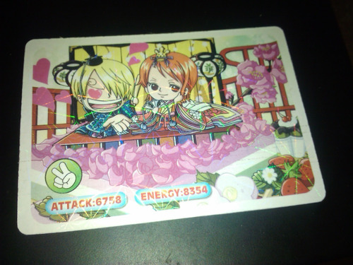 Carta Brillante One Piece Sanji Y Nami Chibi