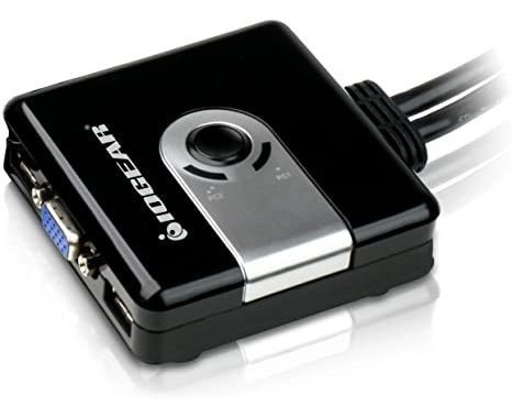 Iogear 2 Puertos Usb Kvm Vga Cables Compacto Estafadores Int