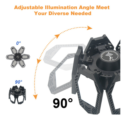 Qw Luz De Garaje Led Deformable De 100 W Con 6 Paneles,