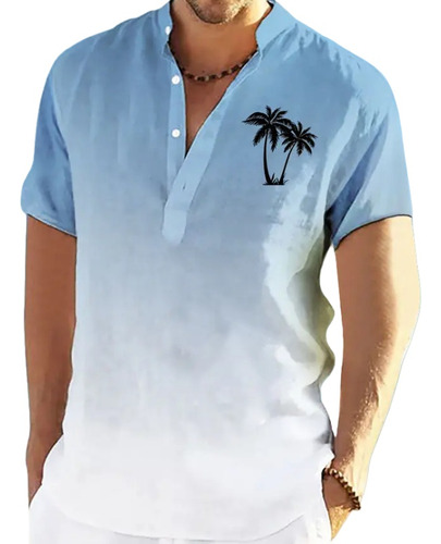 Summer Short-sleeved Top Coconut Tree Print Hawaiian Shirt