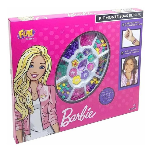 Brinquedo Kit Barbie Monte Sua Bijoux Bijuteria Fun F00281