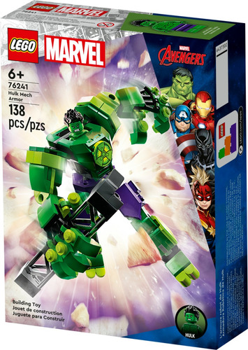 Kit Marvel Super Heroes 76241 Armadura Robô De Hulk Lego Qua
