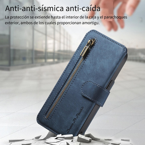 Funda De Piel Tipo Cartera Para Oppo C55/realme Neo7/realme Gt Master Edition, Funda Protectora Con Bolsillo Con Cremallera