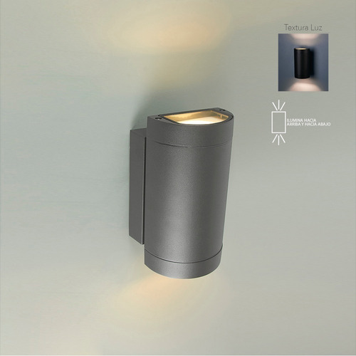 Lampara Muro Led Exterior Gris 14.5w Luz Suave Cálida Hled-8