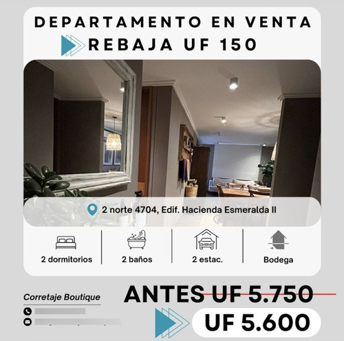 Departamento En Venta De 2 Dorm. En Talca