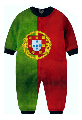 Macacão Pijama Bandeira Portugal Infantil 