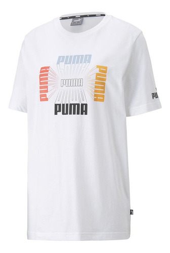Polera Algodon Puma  Logo Repeat Graphic Tee Blanco Hombre