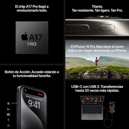 Iphone 15 Pro (256 Gb) Excelente Version Esim Liberado Azul (Reacondicionado)