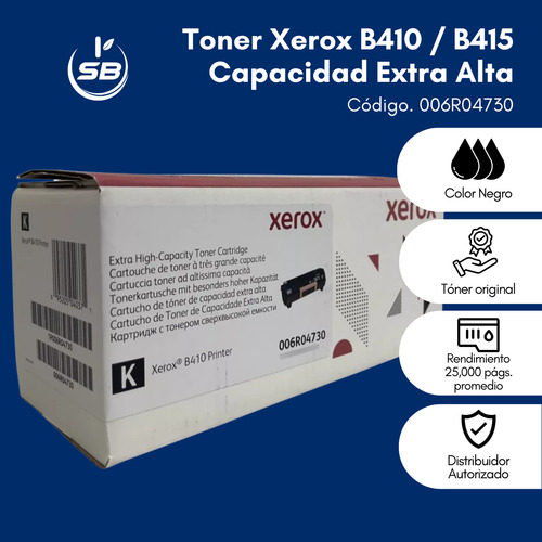 Toner Xerox B415 / B410 Original Código 006r04730