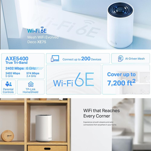 Kit 3 Router Deco Xe75 Tp-link Tribanda Axe5400 Wi-fi6e Mesh