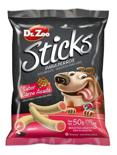 Golosinas Perros Bocaditos Dr.zoo Sticks Carne Asada 200gr