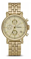 Comprar Reloj Fossil Para Dama Modelo Es2197 Correa Dorado Bisel Dorado Fondo Dorado