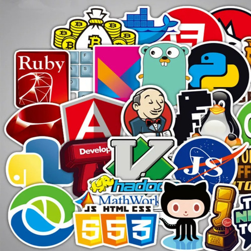 Pegatinas De Lenguaje De Programación Para Bricolaje.