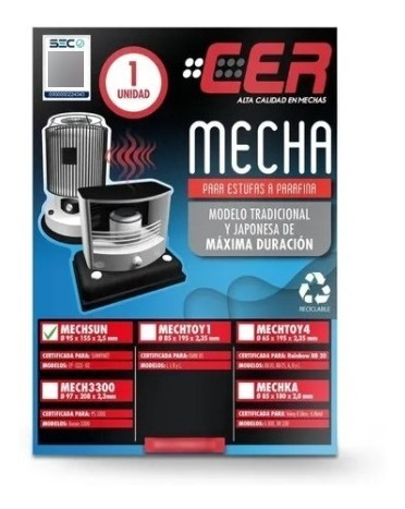 Mecha De Estufa Sunnymet-mechsun (compatible Con 5 Modelos)